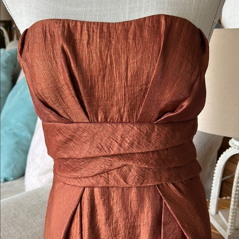 Max & Cleo Strapless Cocktail Dress – Rust Size 6 party wedding - Picture 5 of 10